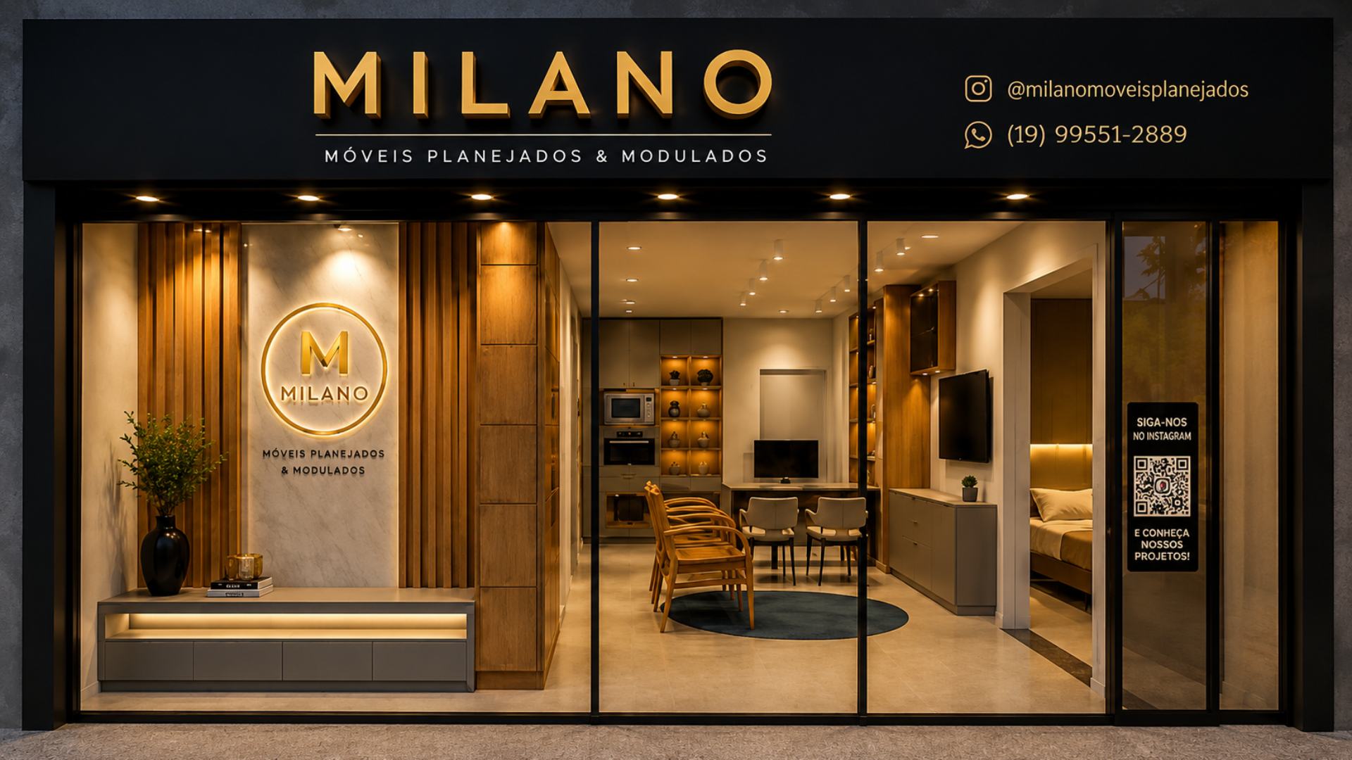 Fachada da Milano Móveis Planejados e Modulados